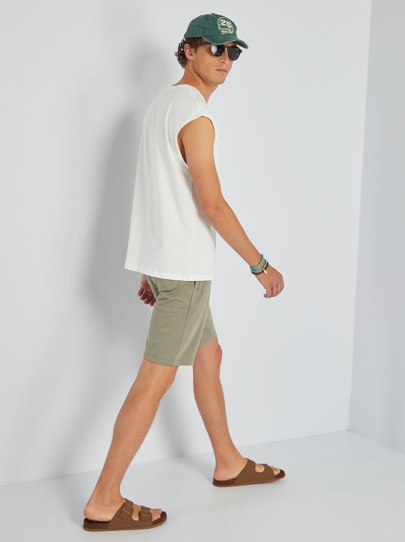 Effen bermuda van joggingstof grijs - Kiabi