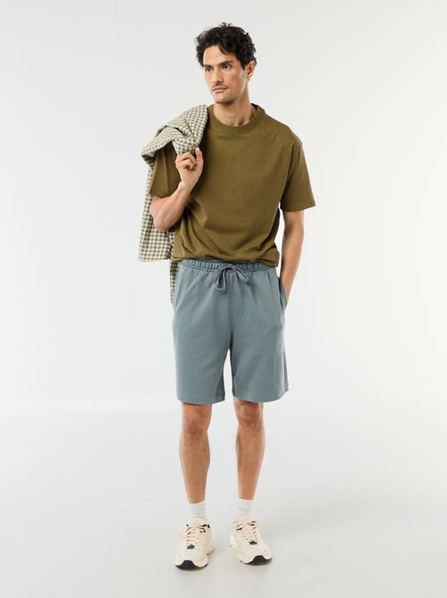 Effen bermuda van lichte joggingstof - Kiabi