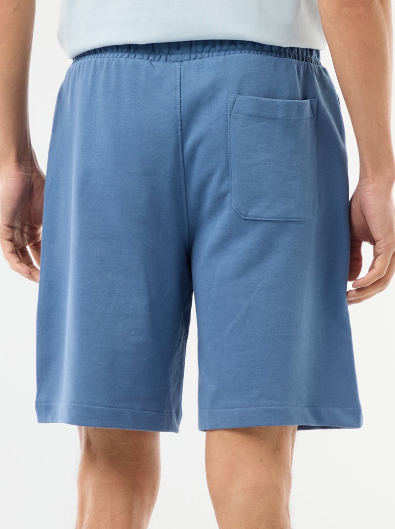 Effen bermuda van lichte joggingstof Blauw - Kiabi