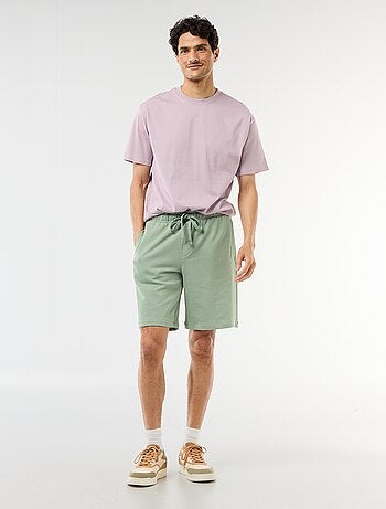 Effen bermuda van lichte joggingstof