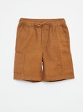 Effen bermuda van twill met zakken BIEGE - Kiabi