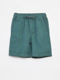 Effen bermuda van twill met zakken GROEN - Kiabi