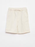 Effen bermuda van twill met zakken Wit - Kiabi