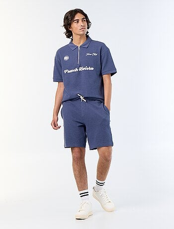 Effen bermuda van zware jersey