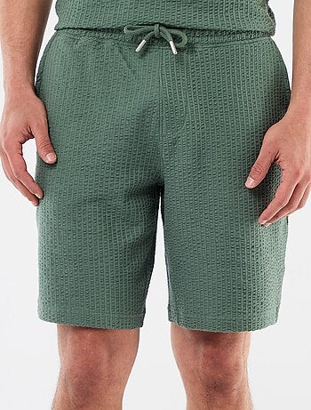 Effen bermuda van zware jersey