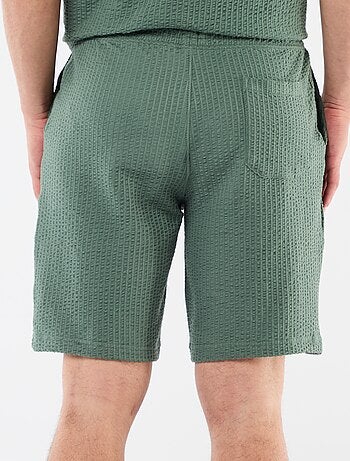 Effen bermuda van zware jersey