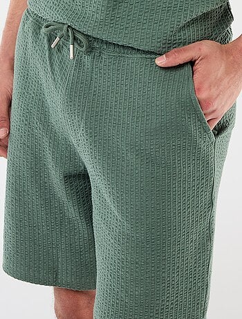Effen bermuda van zware jersey