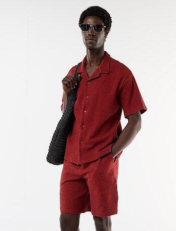 Effen bermuda van zware jersey