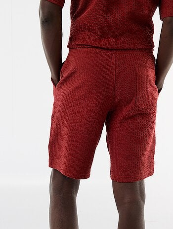 Effen bermuda van zware jersey