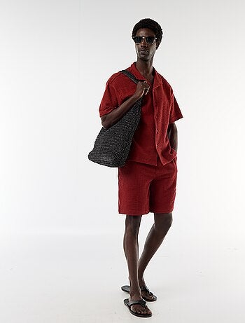Effen bermuda van zware jersey