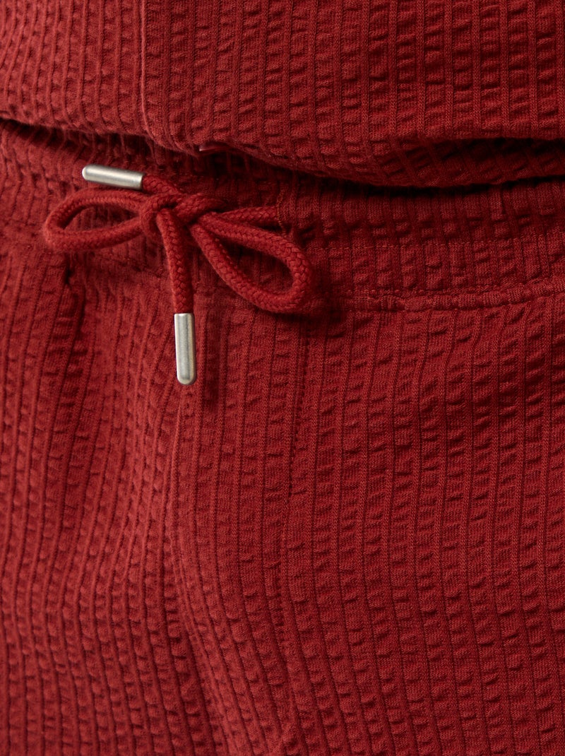 Effen bermuda van zware jersey Rood - Kiabi