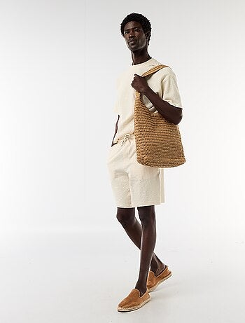 Effen bermuda van zware jersey