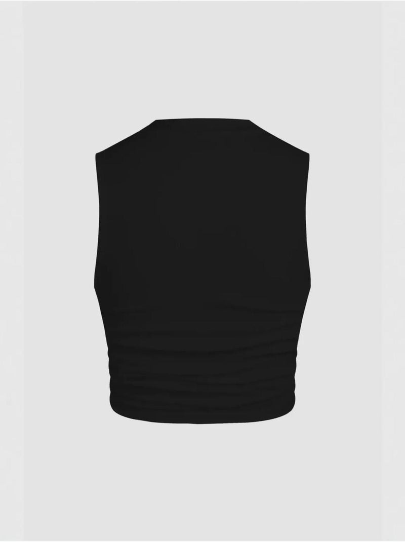 Effen blouse met gerimpelde details hiccup Zwart - Kiabi