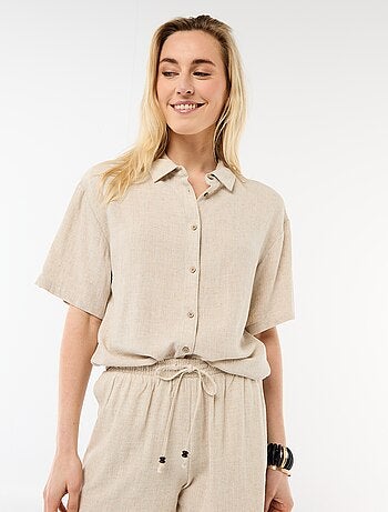 Effen blouse met korte mouwen