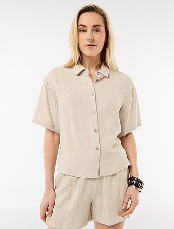 Effen blouse met korte mouwen
