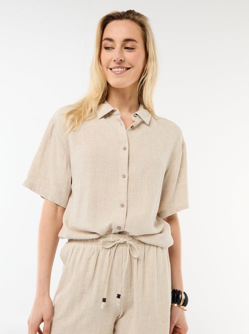 Effen blouse met korte mouwen - Kiabi