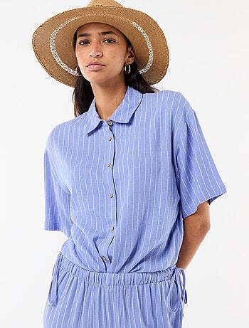 Effen blouse met korte mouwen