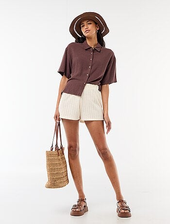 Effen blouse met korte mouwen