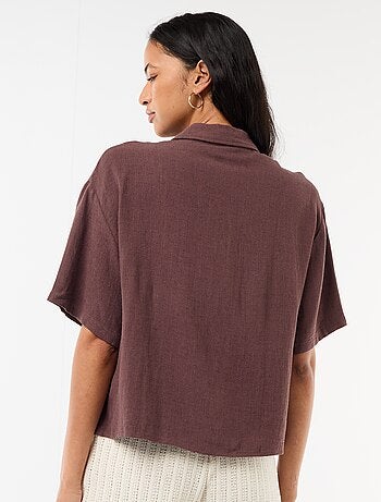 Effen blouse met korte mouwen