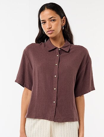 Effen blouse met korte mouwen