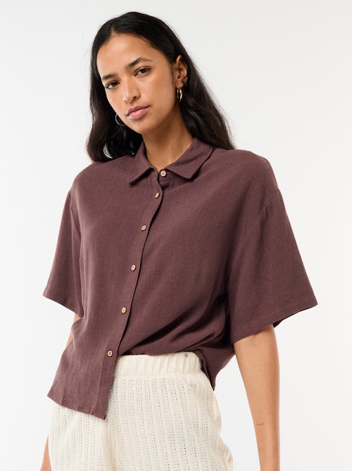 Effen blouse met korte mouwen - Kiabi