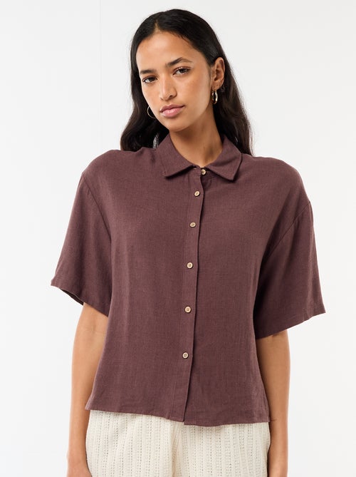 Effen blouse met korte mouwen - Kiabi