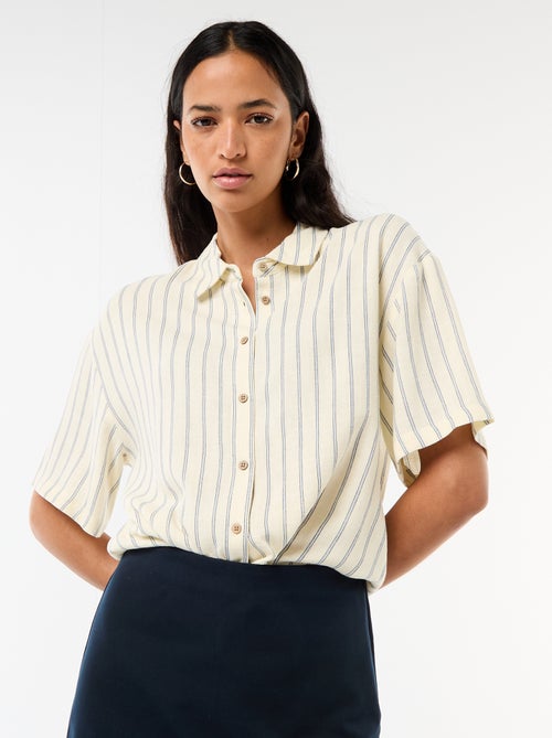 Effen blouse met korte mouwen - Kiabi