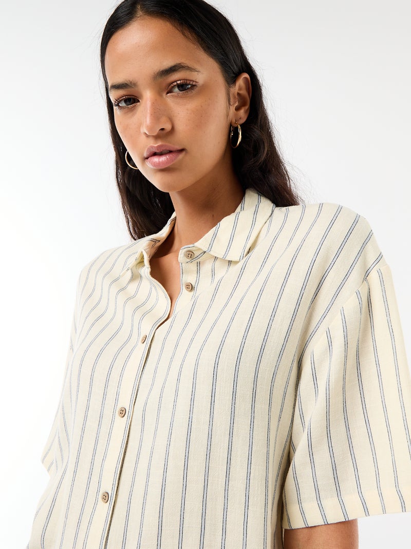 Effen blouse met korte mouwen Geel - Kiabi