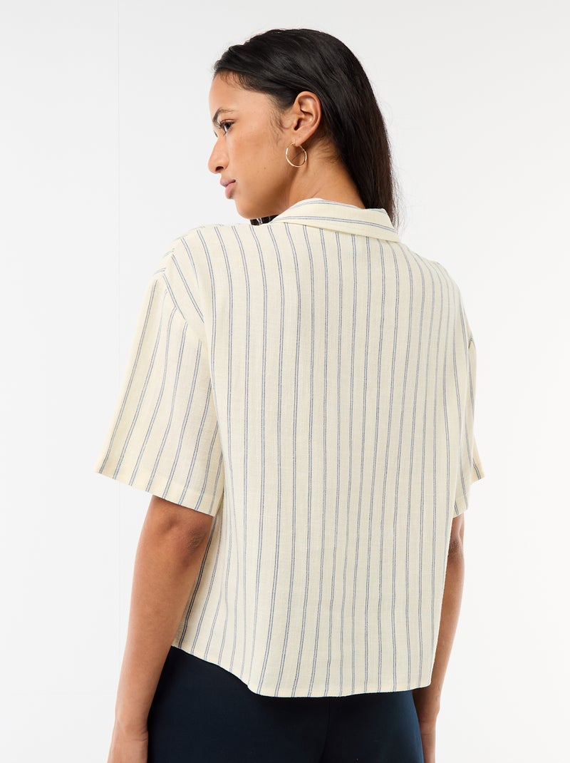 Effen blouse met korte mouwen Geel - Kiabi