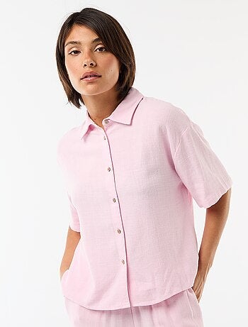 Effen blouse met korte mouwen
