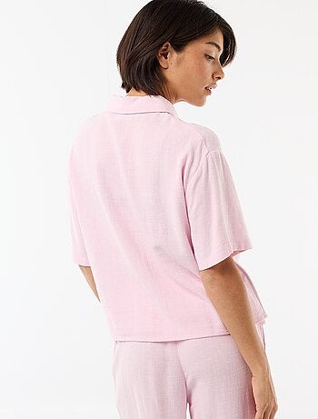 Effen blouse met korte mouwen