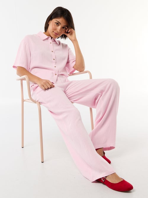 Effen blouse met korte mouwen - Kiabi