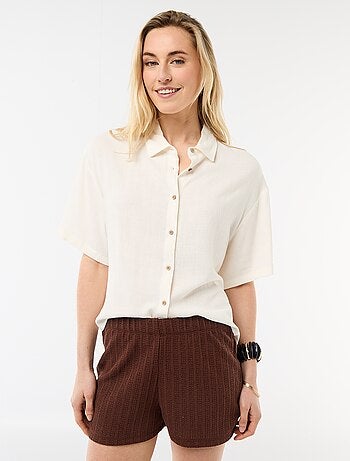Effen blouse met korte mouwen