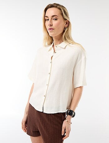 Effen blouse met korte mouwen