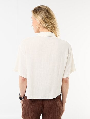 Effen blouse met korte mouwen