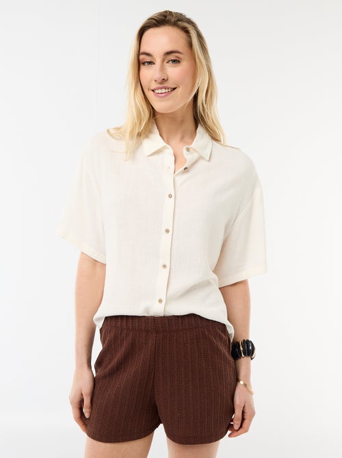 Effen blouse met korte mouwen - Kiabi