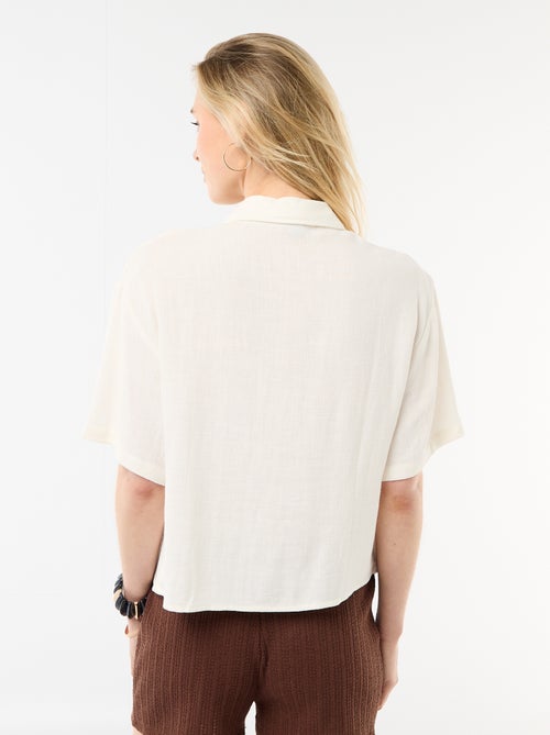 Effen blouse met korte mouwen - Kiabi