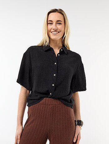 Effen blouse met korte mouwen
