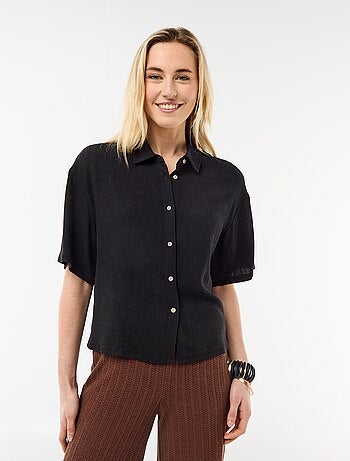 Effen blouse met korte mouwen