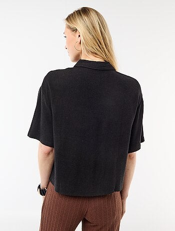 Effen blouse met korte mouwen