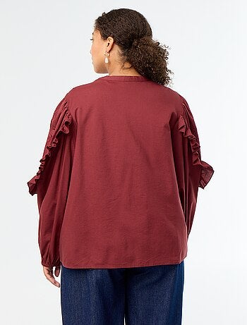 Effen blouse met ruches