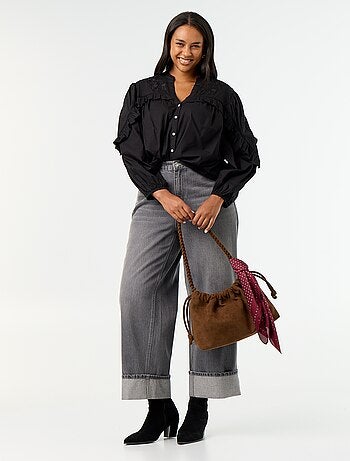 Effen blouse met ruches