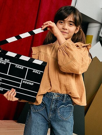 Effen blouse van katoenen gaas