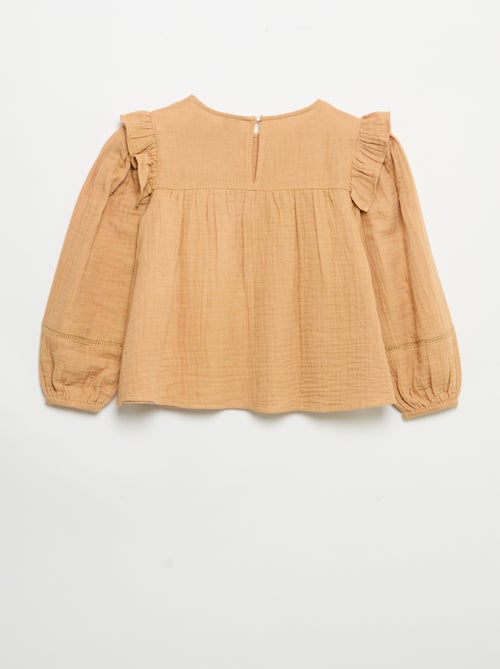 Effen blouse van katoenen gaas - Kiabi