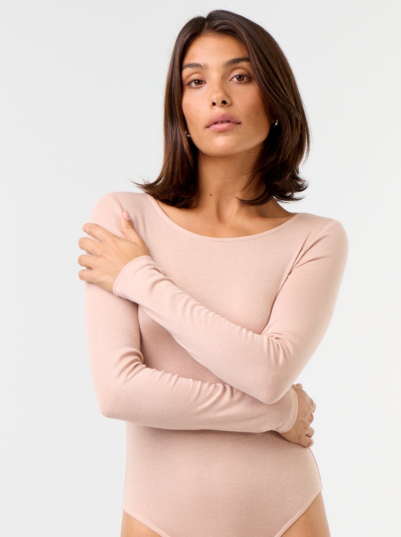 Effen body van wolmix Rose - Kiabi