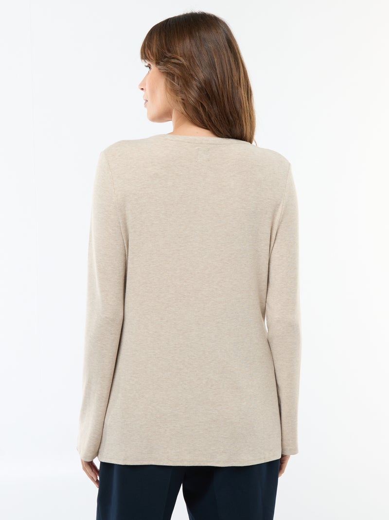 Effen borstvoedings-T-shirt Biege - Kiabi