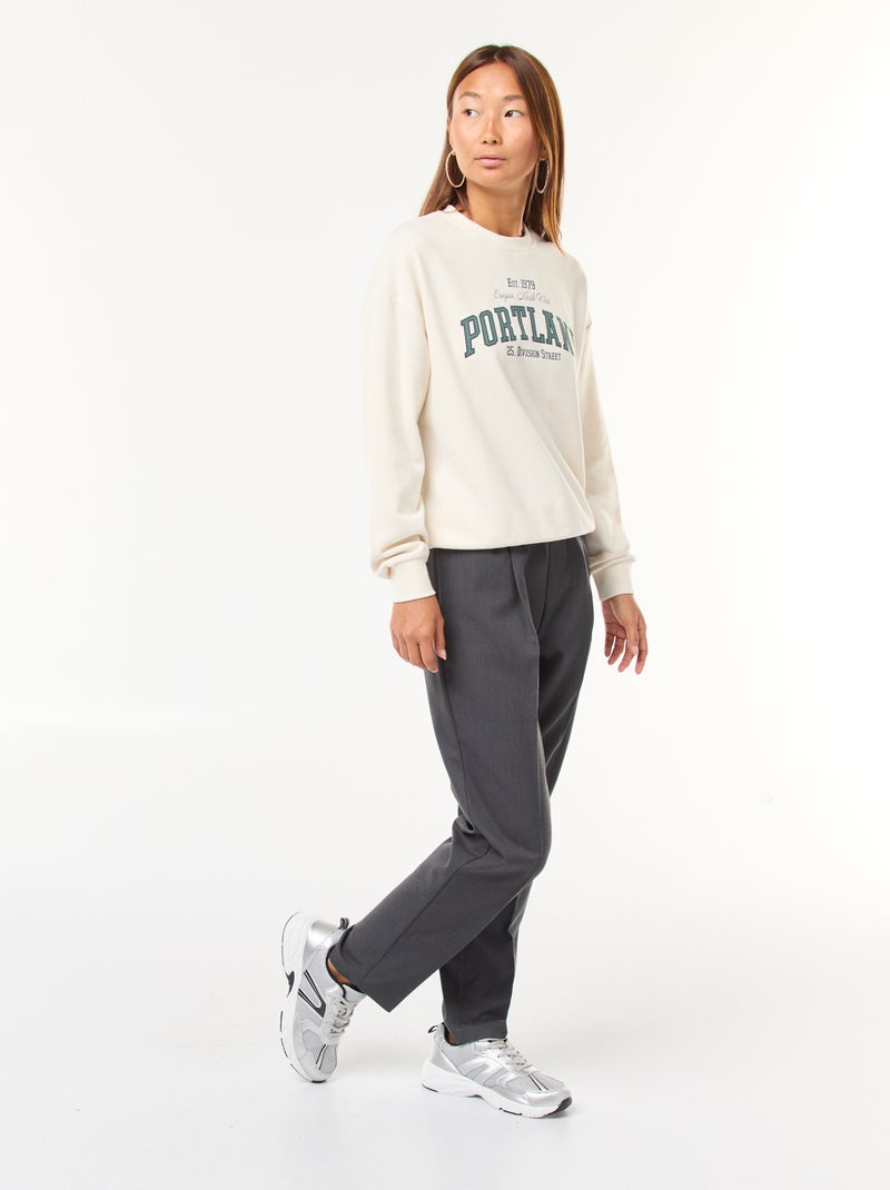 Effen broek in joggingstijl Grijs - Kiabi