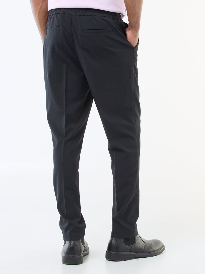 Effen broek in joggingstijl zwart - Kiabi