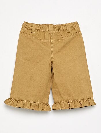 Effen broek met gerimpelde onderkant