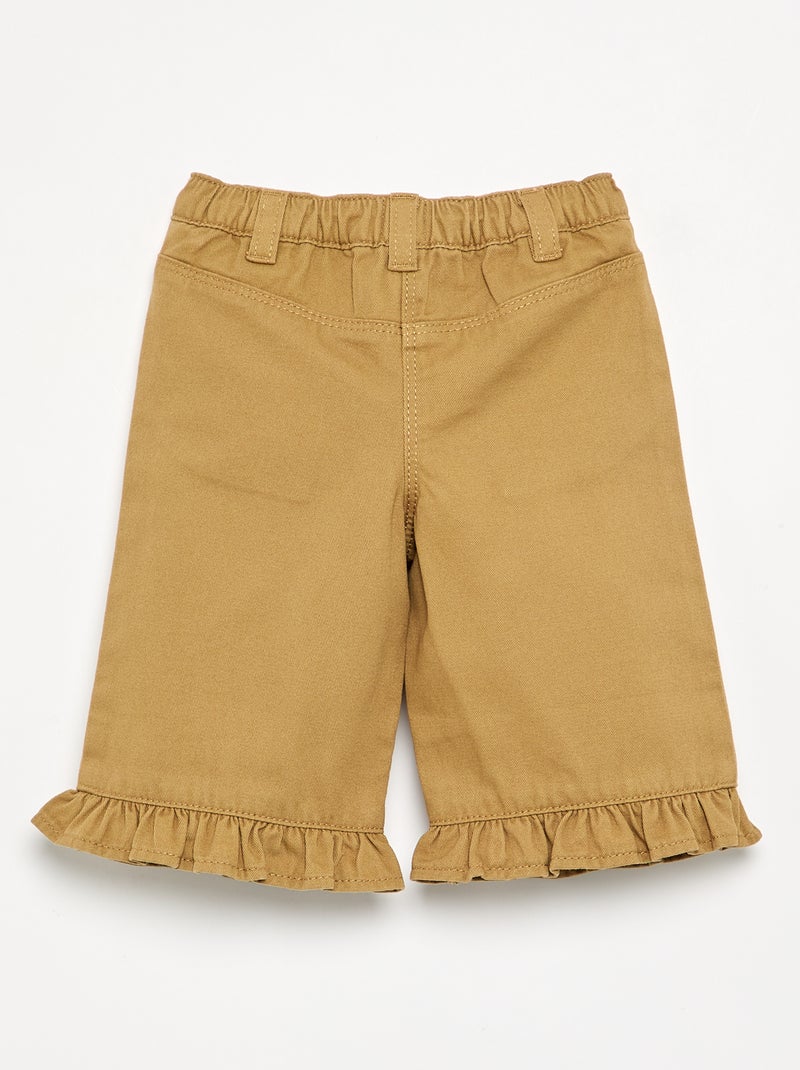 Effen broek met gerimpelde onderkant Groen - Kiabi